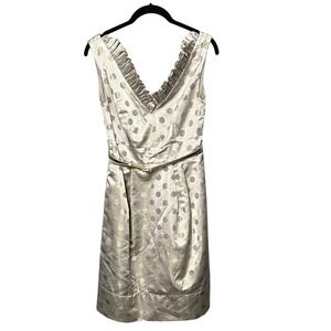 Eliza J Gold Polka Dot Party Dress Sleeveless Cocktail Wedding Guest Size 4